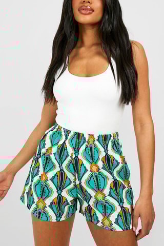 Calções de cintura subida - Verde