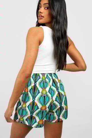 Calções de cintura subida - Verde