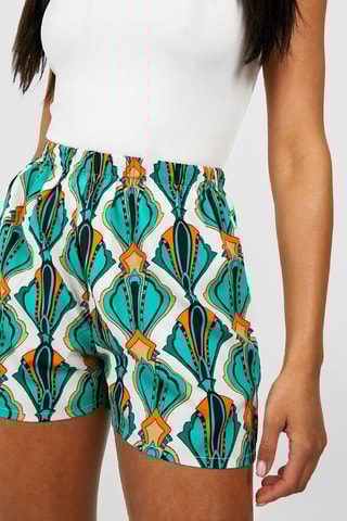 Calções de cintura subida - Verde