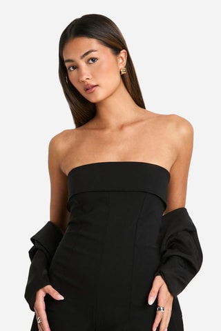 Macacão curto corpete - Preto