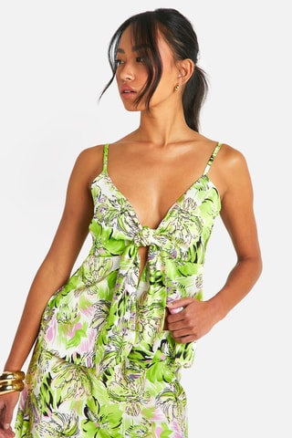 Top e saia média - Verde