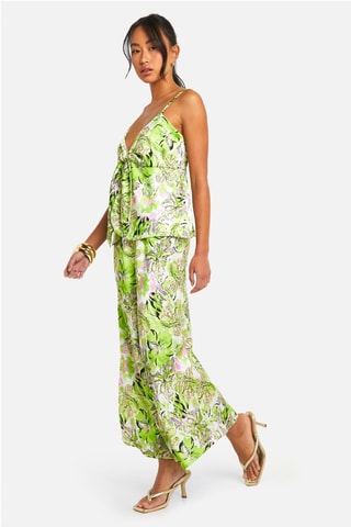 Top e saia média - Verde