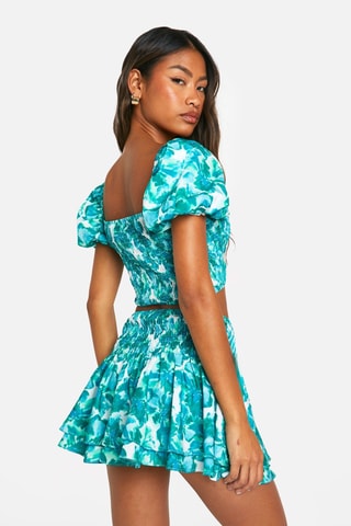 Crop top e minissaia - Turquesa