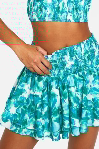 Crop top e minissaia - Turquesa