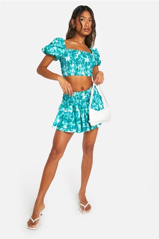 Crop top e minissaia - Turquesa