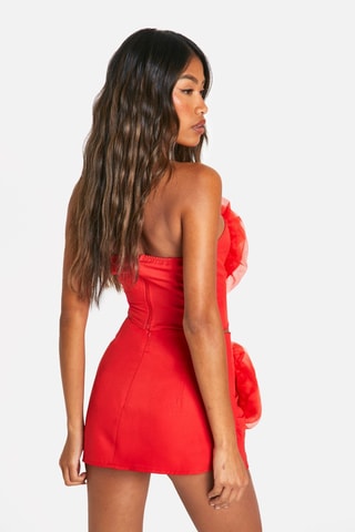 Minijupe taille haute - Rouge