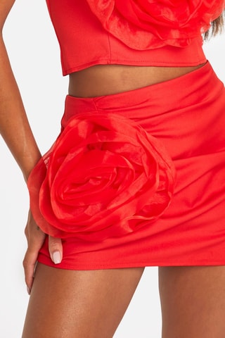 Minijupe taille haute - Rouge