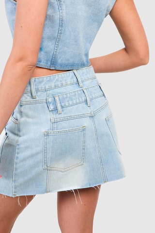 Minijupe en jean - Bleu clair