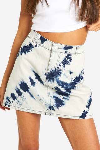 Minissaia tie and dye - Branco e azul