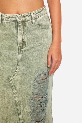 Jupe longue en jean - Kaki