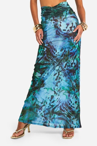 Jupe longue taille haute - Turquoise