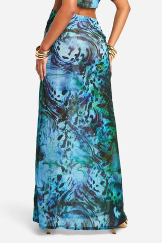 Jupe longue taille haute - Turquoise