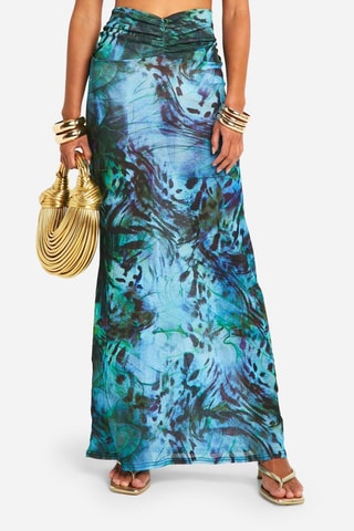 Jupe longue taille haute - Turquoise