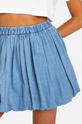 Jupe boule en jean - Bleu