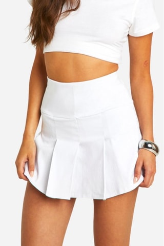 Jupe-short taille haute - Blanc