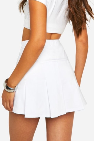 Jupe-short taille haute - Blanc