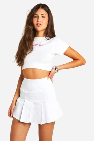 Jupe-short taille haute - Blanc