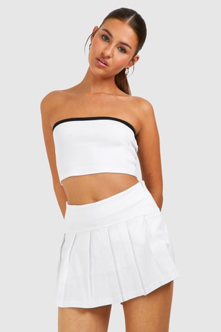 Jupe-short taille haute - Blanc
