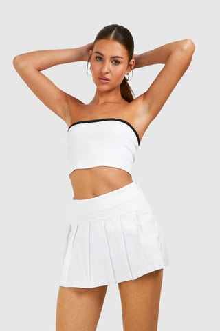 Jupe-short taille haute - Blanc