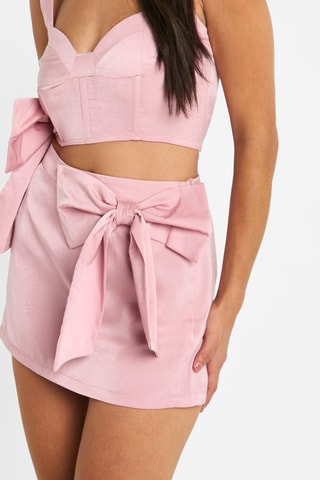 Minissaia de cintura alta - Rosa