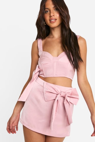 Minissaia de cintura alta - Rosa