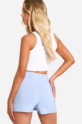 Jupe-short taille haute - Bleu clair