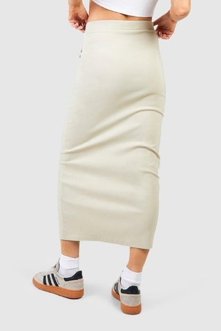 Jupe longue taille haute - Beige