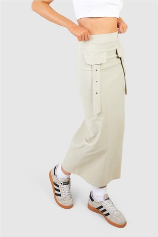 Jupe longue taille haute - Beige