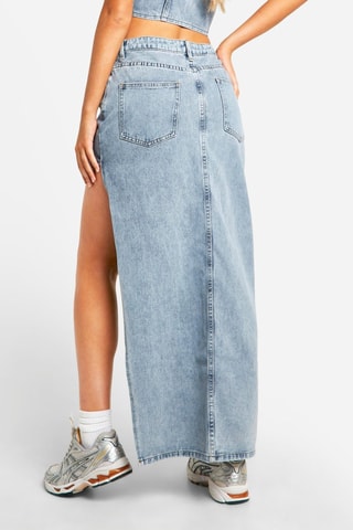 Jupe asymétrique en jean - Bleu clair