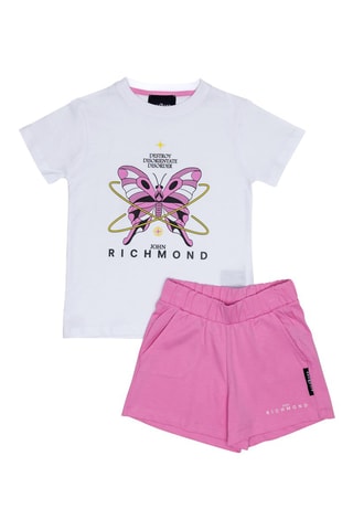 T-shirt e shorts - Rosa e bianco
