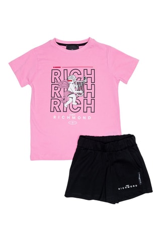 T-shirt e shorts - Rosa e nero
