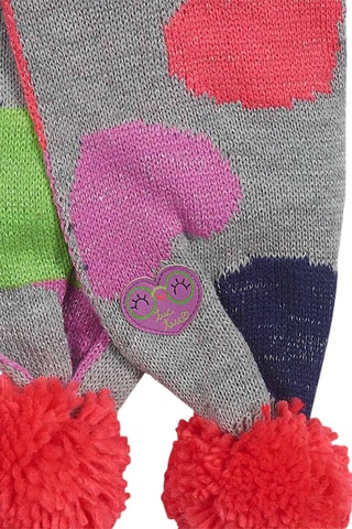 Bonnet à pompon et écharpe - Gris chiné