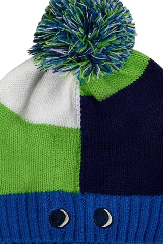 Bonnet à pompon et snood - Bleu et vert