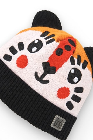 Bonnet à oreilles et snood - Orange