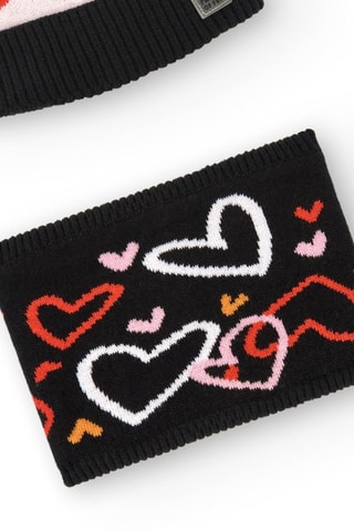 Bonnet à oreilles et snood - Orange