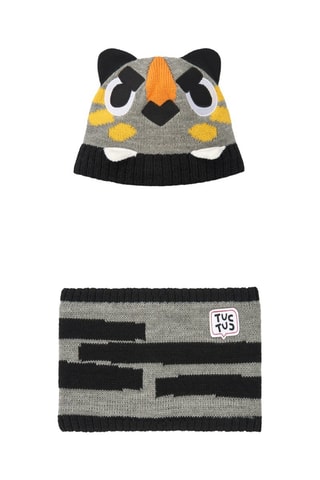 Bonnet à oreilles et snood - Gris