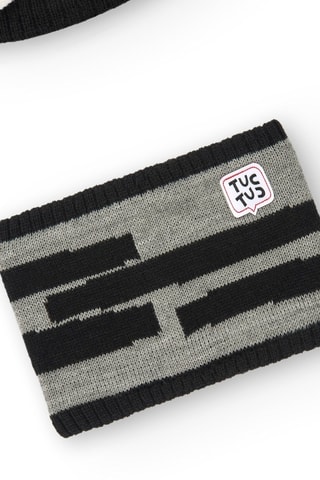 Bonnet à oreilles et snood - Gris