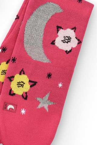 Bonnet et écharpe à pompons - Rose