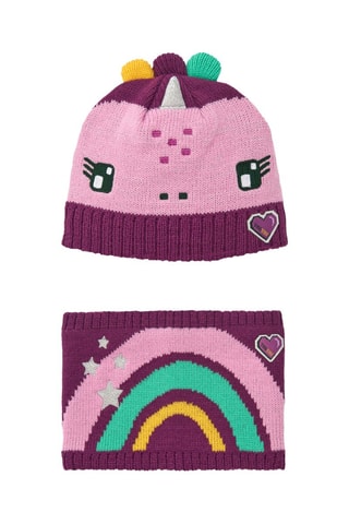 Bonnet et écharpe - Mauve et violet