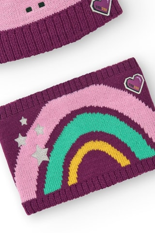 Bonnet et écharpe - Mauve et violet