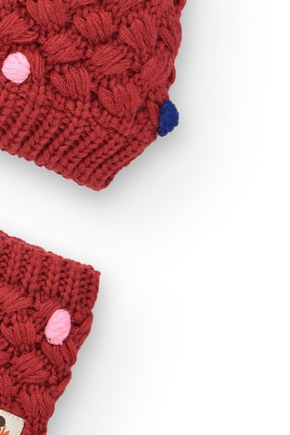 Bonnet à pompon et snood - Fuchsia