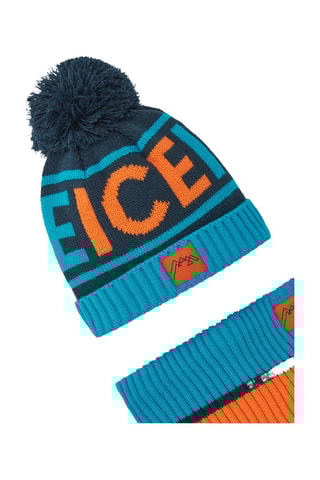 Bonnet à pompon et snood - Bleu