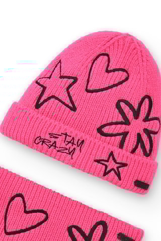 Bonnet et snood - Rose