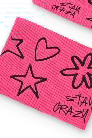 Bonnet et snood - Rose