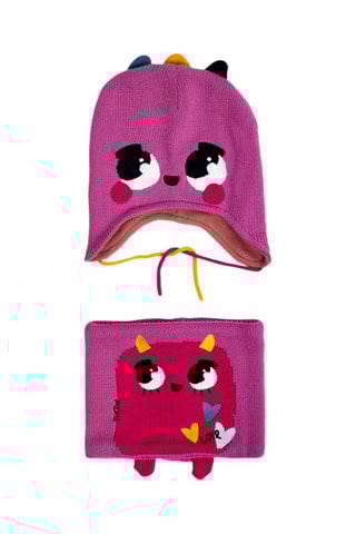 Bonnet et snood - Rose