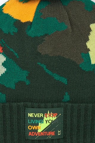 Bonnet à pompon et snood - Vert foncé