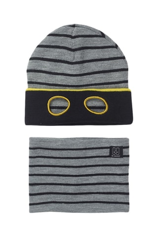 Muts en colsjaal - Grijs en Zwart