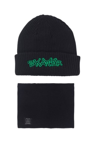 Bonnet et snood - Noir