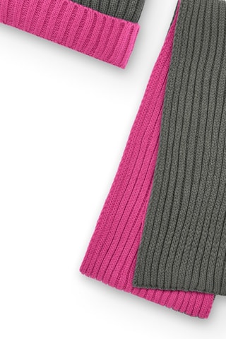 Bonnet à pompon et écharpe - Rose