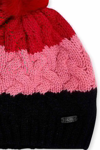 Bonnet à pompon et snood - Rose